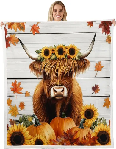 Miniatura 17 de Manta de temporada de otoño para niños y niñas, bonito forro polar de conejo de dibujos animados, regalos de feliz día de Acción de Gracias