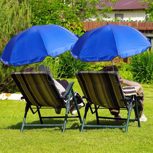 Miniatura 8 de Buryeah Paraguas automático para silla con abrazadera universal de 44 pulgadas, UPF 50+, abrazadera portátil en silla de playa, sombrilla ajustable