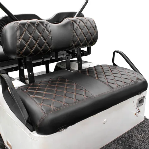 NOKINS Juego de Fundas de Asiento de Diamante para Carrito de Golf, Compatible con EZGO TXT 1994-2013/EZGO RXV Almohada de Asiento Delantero