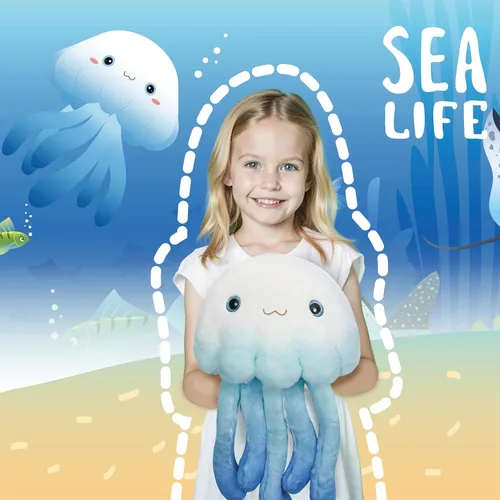Miniatura 2 de Niuniu Daddy 23 pulgadas 3.3 libras de peluche con peso de medusa para niños y adultos, lindos animales de peluche con peso de medusa, almohada