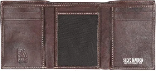 Miniatura 16 de Steve Madden Billetera triple RFID para hombre con ventana de identificación