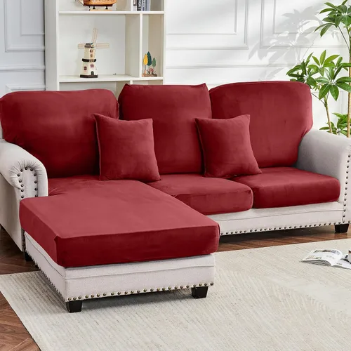 Miniatura 21 de Funda para Sofá de Terciopelo Elástico Funda de Cojín de Sofá 1 Pieza - Funda Deslizable Elástica Lavable para Asiento o Respaldo, Fundas de Asiento