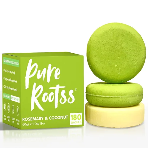 Rosemary - Juego de 3 barras de champú y acondicionador para cabello de aspecto saludable - Barras de champú sólido natural para mujeres con cabello