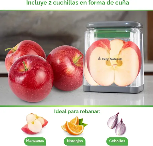 Miniatura 4 de Prep Naturals 3-en-1 Cortador manual de patatas fritas - Cuchillas intercambiables para cortador de patatas y cortador de freír - Funciona como