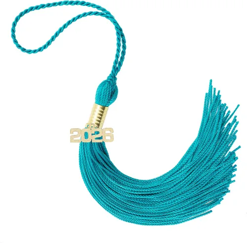 Miniatura 594 de Borla de graduación Aqua 2022, todos los colores escolares disponibles, fabricada en Estados Unidos