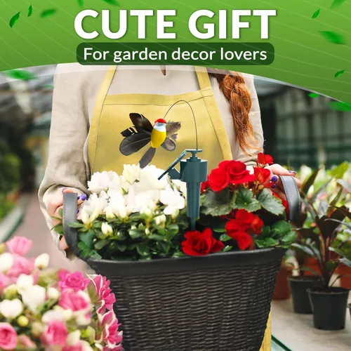 Miniatura 9 de 3 estacas solares de colibrí para jardín que se mueven como pájaros reales, estacas decorativas de jardín, decoración de colibrí en movimiento