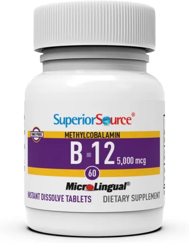 Miniatura 4 de Superior Source No Shot Metilcobalamina B-12 5000 mcg – Vitamina B-12 para apoyar la producción de energía, la salud del cerebro y el bienestar