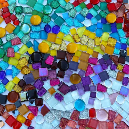 Miniatura 4 de LITMIND 1.1LB Azulejos de Mosaico de Cristal Irregular de Colores Surtidos - Perfectos para Manualidades Artísticas, Proyectos de Creación de Mezcla