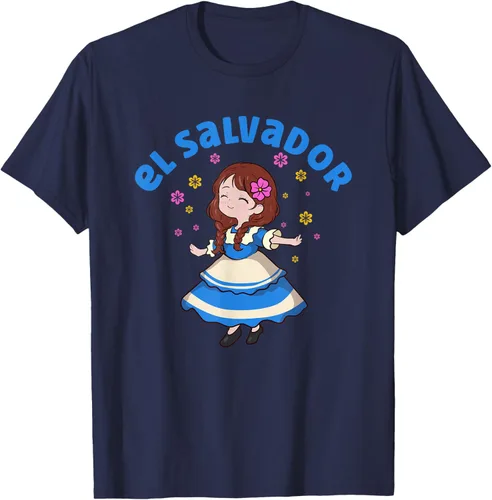 Miniatura 60 de Camiseta de mujer hispana con bandera salvadoreña de El Salvador Orgullosa, Negro