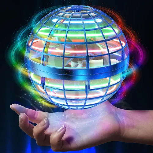 AMERFIST Juguete de bola de orbe volador 2025, globo cósmico, boomerang, bola flotante, juguete giratorio galáctico, órbita de dron de mano, Azul