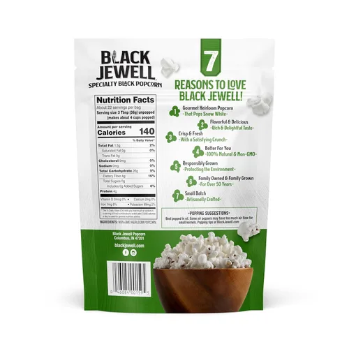 Miniatura 2 de Black Jewell Granos de palomitas de maíz sin reventar, negro original, 28.35 onzas (paquete de 1)