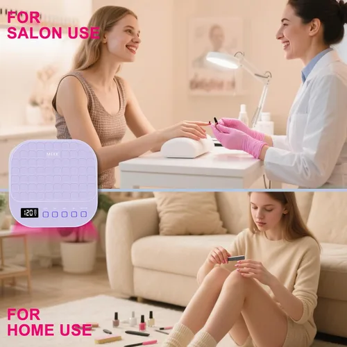 Miniatura 8 de MEKK Lámpara de uñas LED UV inalámbrica, luz UV de 54 W para uñas de gel con luz roja amigable con las manos, lámpara de curación de flash