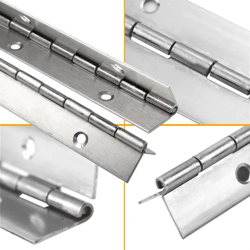 Miniatura 4 de Paquete de 12 bisagras de piano de 6 pulgadas, bisagra continua de acero inoxidable de 1.2 pulgadas de ancho abierto con agujeros, bisagras