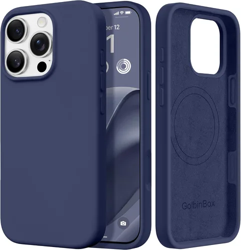 Miniatura 63 de GolbinBox Funda magnética para iPhone 17, compatible con MagSafe, cubierta de silicona integrada para control de cámara, funda de silicona líquida a