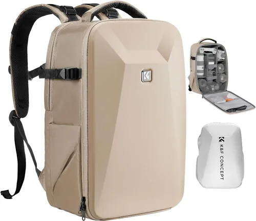 Miniatura 14 de K&F CONCEPT Mochila para Cámara, Bolsa de Fotografía DSLR de Carcasa Rígida para Cámara con Compartimento para Laptop de 15-15.6 Pulgadas, Estuche