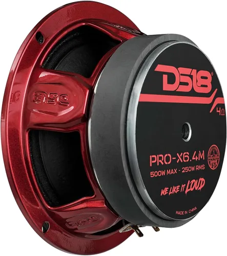 Miniatura 6 de DS18 PRO-X6M - Altavoz de 6.5 pulgadas, rango medio, bala de aluminio roja, 500 W máximo, 250 W RMS, 4 ohmios, altavoces de puerta de audio de alta