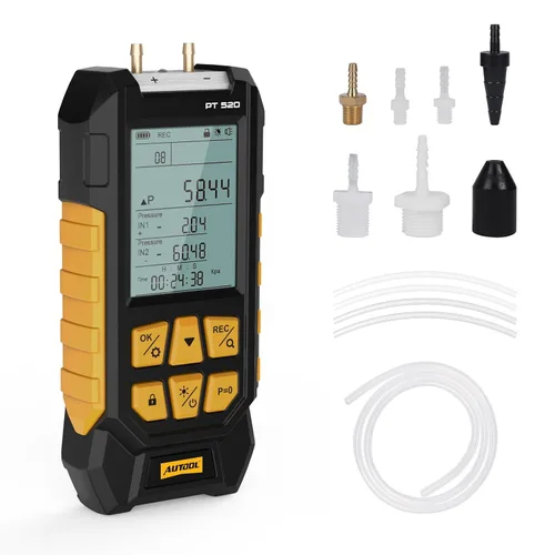 Miniatura 11 de AUTOOL Probador de Presión de Gas Manómetro, Manómetro Digital HVAC, Medidor de Presión de 6 Unidades Diferencial de Doble Puerto -101 a 200Kpa
