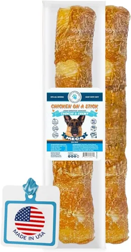 Miniatura 10 de Texas Pet Company Golosinas de pollo para perros, suaves, crujientes y masticables para perros envueltas en cuero crudo, golosinas grandes