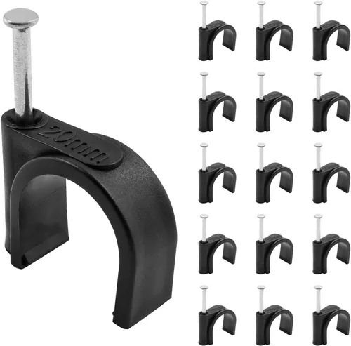 Miniatura 12 de 100pcs 0.551 in Flat Ethernet Cable Cable Clips Solo Cable Coaxial Abrazaderas con Clavo para Gestión de Cables (Blanco)
