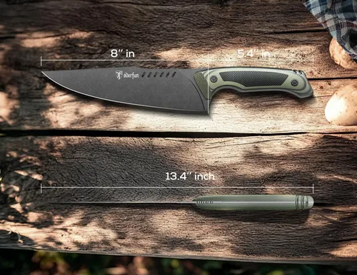 Miniatura 5 de Cuchillo de chef profesional de 8 pulgadas - Hoja de acero alemán con mango G10 y construcción de espiga completa - Diseño Gyuto para cocina al aire