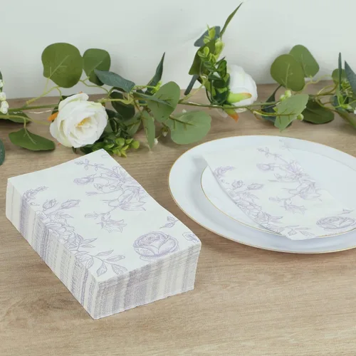 Miniatura 9 de Efavormart - Paquete de 20 servilletas de papel con estampado de hojas de eucalipto verde con una textura suave de 2 capas absorbente para bodas