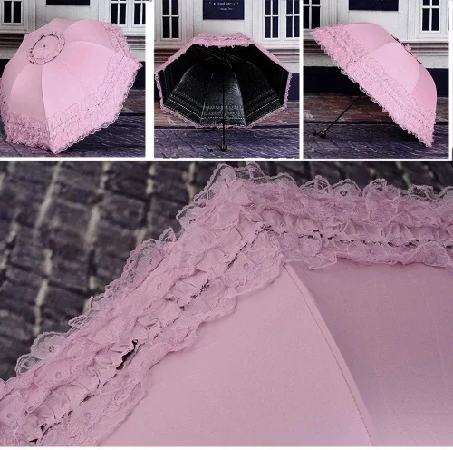 Miniatura 4 de FoldCompact Sun&Rain - Paraguas de viaje ligero, rosa morado, tamaño único (rosa morado)