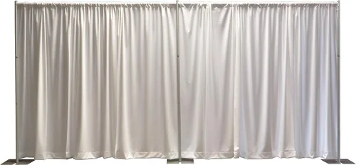 Miniatura 19 de OnlineEEI, Kit de telón de fondo portátil de tubería y cortina de altura fija de 8 pies de alto, 8 pies x 20 pies desmontable, cortinas negras