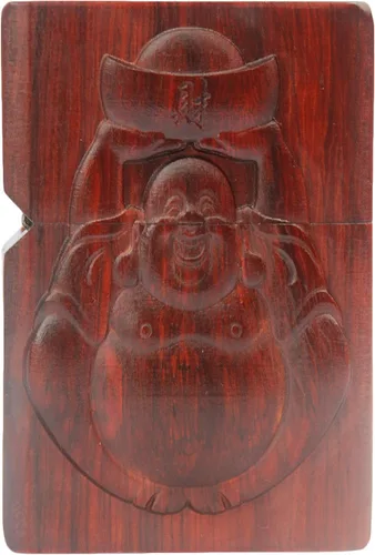 Miniatura 24 de Caja de carcasa de madera natural tallada en palisandro Huanghuali para módulo Zippo (Zodíaco Caballo)