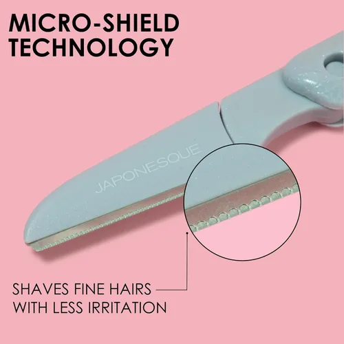 Miniatura 4 de JAPONESQUE Maquinillas de afeitar faciales plegables Dermaplaner - Juego de 3 piezas, kit de maquinilla de afeitar para cejas y cabello facial - Una