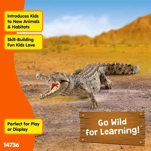 Miniatura 5 de Schleich Wild Life, juguete realista de animales salvajes para niños y niñas, figura de juguete de cocodrilo con mandíbula móvil