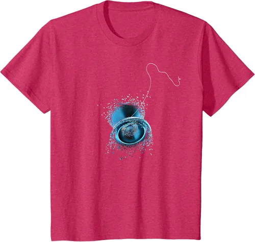 Miniatura 26 de Shattered Yo Yo - Camiseta de diseño azul impresionante, Negro, S