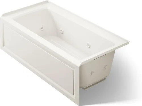 KOHLER K-1947-RA-96 Archer 60" x 30" Alcove Whirlpool con delantal integral, brida de azulejos y desagüe para mano derecha, galleta