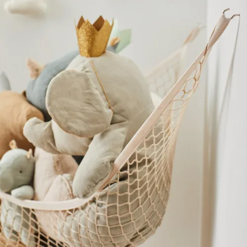 Miniatura 6 de 3 Sprouts Hamaca grande para animales de peluche, organizador de red de juguetes de pared de esquina para animales de peluche, solución