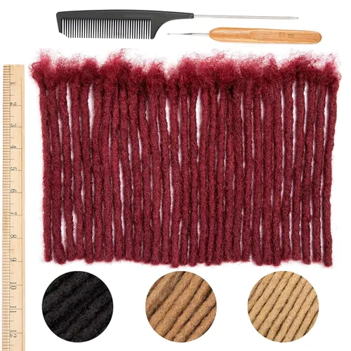 Miniatura 52 de DAIXI 0.2cm y 0.4cm y 0.6cm y 0.8cm de grosor 4-18 pulgadas 10 hebras extensiones de rastas de cabello humano 100% real para hombres/mujeres