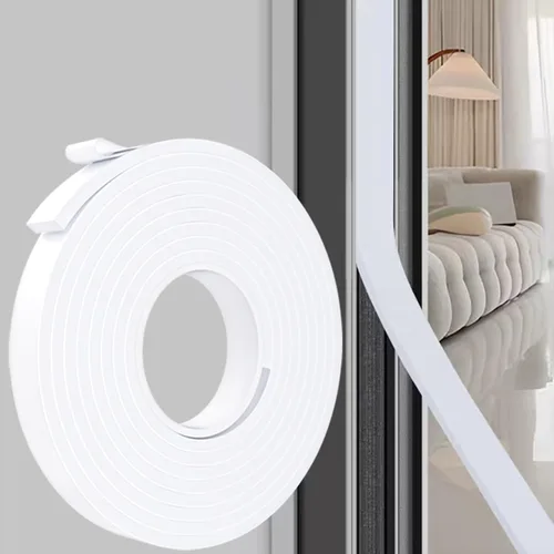 Miniatura 9 de Burlete Sello para Puerta Blanco, 1 Pulgada de Ancho X 1/4 Pulgada de Grosor, Sello de Ventana de Aire Acondicionado, Cinta de Espuma Autoadhesiva