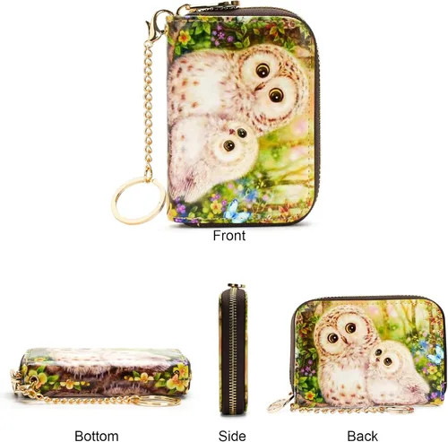 Miniatura 2 de APHISON - Tarjetero con protección RFID, carteras , funda para tarjetas de cuero con cremallera para mujerniñacaja regalo