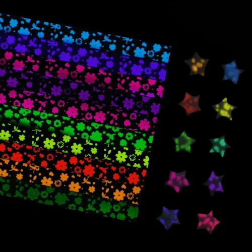 Miniatura 10 de 360 hojas de tiras de papel de origami, 7 colores brillantes y luminosos, tiras de estrellas de papel de estrella, tiras de papel de estrella