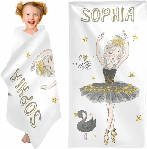 Miniatura 17 de YESCUSTOM Toallas de baño personalizadas con nombre, toallas de playa personalizadas Uniocorn para adultos y niños, microfibra de dibujos animados