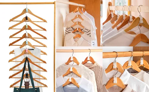 Miniatura 3 de 120 ganchos de conexión para colgar ropa, ganchos de plástico en cascada, ganchos extensores, ganchos de conexión para organizador de armario, 47.2