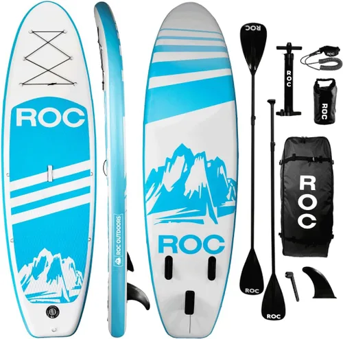Miniatura 26 de Roc Tabla de remo inflable con accesorios de tabla de remo de SUP de alta calidad, diseño amplio y estable, cubierta antideslizante y cómoda