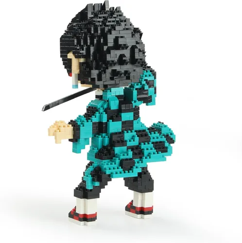 Miniatura 7 de MACTANO Figura de Demonio de Anime Micro Mini Conjunto de Construcción de Tanjiro Kamado del Cazador de Demonios, Juego de Construcción de Bloques