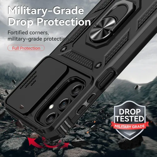 Miniatura 4 de Funda para Samsung Galaxy A15 5G con cubierta para lente de cámara, protector de pantalla HD, doble capa de grado militar, probada contra caídas
