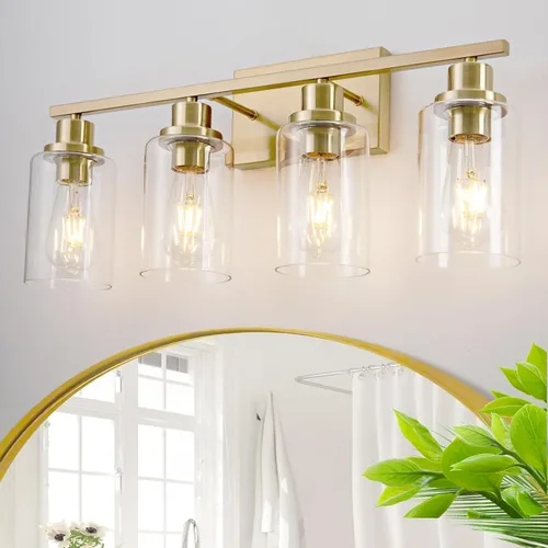 Miniatura 21 de 4 Luces Accesorios de Iluminación para Baño Níquel Cepillado Luz de Tocador Sobre Espejo Moderno Estilo Granja Apliques de Iluminación de Pared