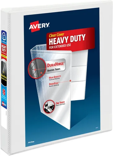 Carpeta resistente Avery para trabajos, Blanco Paquete de 10