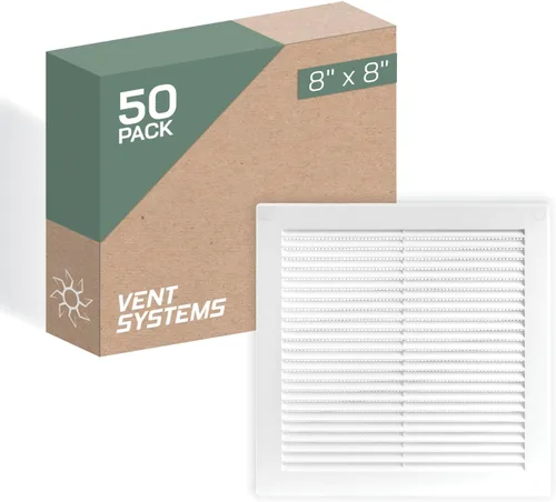 Miniatura 28 de Vent Systems 3 x 3 pulgadas (dimensiones de apertura) - Cubierta de ventilación de plástico blanco Soffit - Rejilla de ventilación cuadrada plana