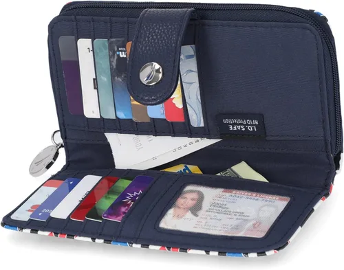 Miniatura 4 de Nautica Be Shore - Cartera de mujer con bloqueo RFID y cremallera alrededor del embrague, Mar del Norte