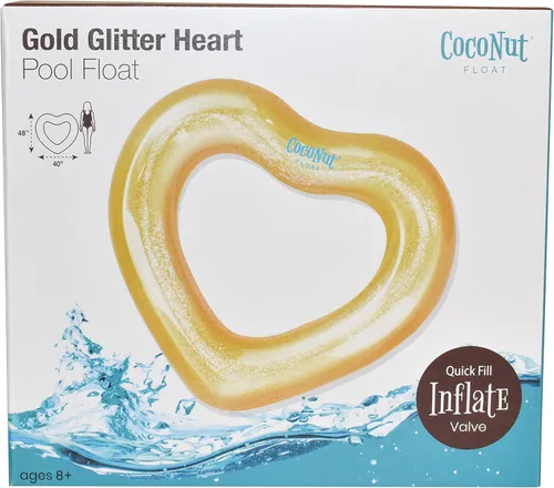 Miniatura 6 de CocoNut Float Glitter Heart Pool Floats – Inflatable Pool Rings – Durable Long Lasting Lounge Tubes and Water Toys – Fun Decoration for Parties