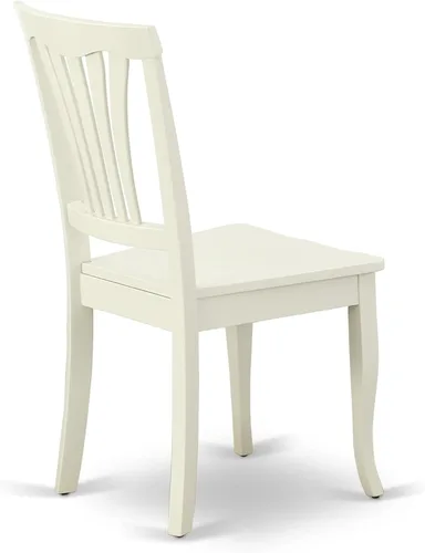 Miniatura 8 de East West Furniture ANAV5-LWH-W - Juego de mesa de comedor de 5 piezas, incluye una mesa de cocina redonda con pedestal y 4 sillas de comedor, 36 x