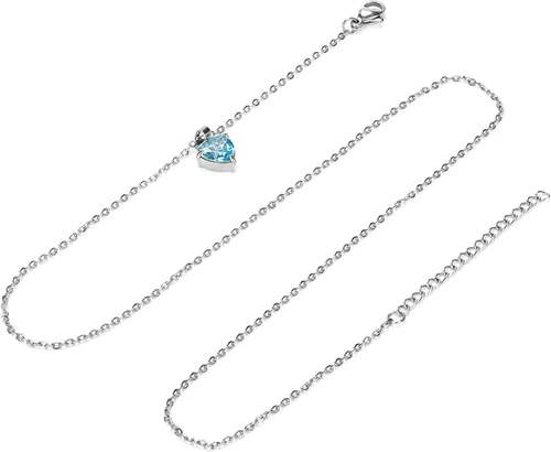 Miniatura 4 de KANOUE 5 collares delicados de circonita cúbica para mujer, a la moda, gargantilla de acero inoxidable con circonita cúbica para adolescentes