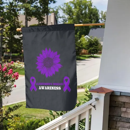 Bandera de jardín de concientización sobre la enfermedad de Alzheimer de 12 x 18 pulgadas, cartel vertical de doble cara para decoración del hogar,